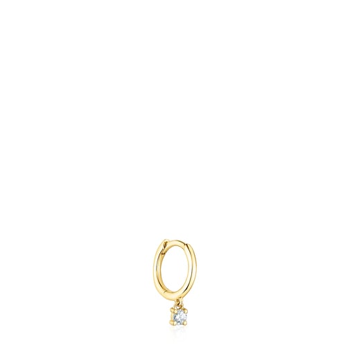 Tous TOUS with Hoop Basics diamond Gold earring