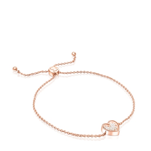 Rose silver vermeil Areia Bracelet with pearls | 