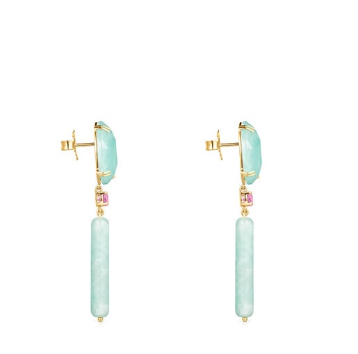 Relojes Tous Long Gold with Amazonite Ruby and Vita Earrings
