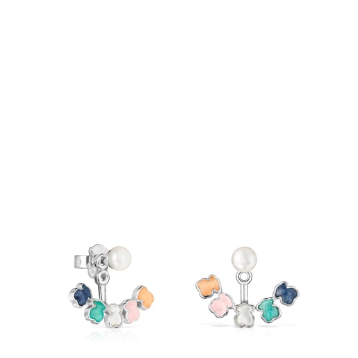 TOUS Mini Color Earrings in Silver with Gemstones 2,2cm. | 