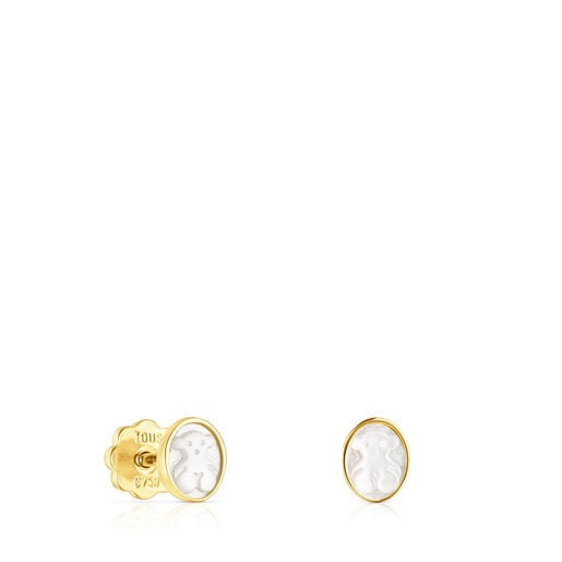 Tous with Gold Earrings Mother-of-Pearl Camee