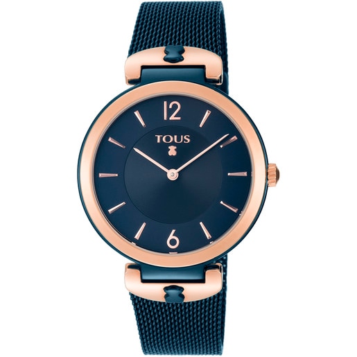 Tous Watch Two-tone and S-Mesh steel/IP rose blue