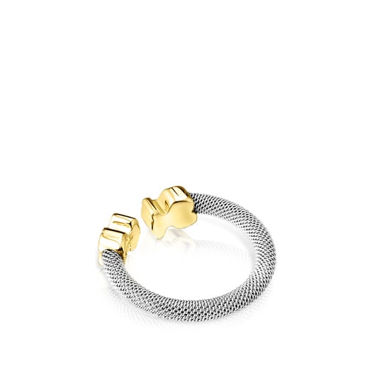 Anillos Tous Steel and Gold TOUS Mesh 0,7cm. Ring