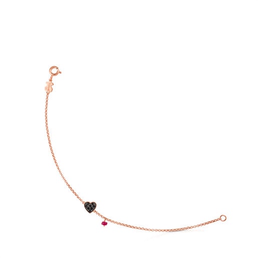 Rose Vermeil Silver TOUS Motif Bracelet with spinel and ruby | 