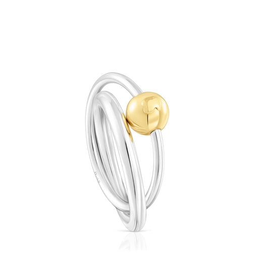 Tous ring silver Double and Silver vermeil Plump