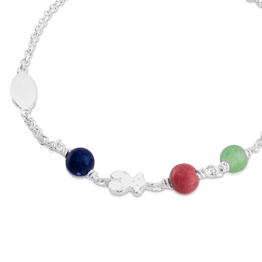 Tous Bolsas Silver TOUS Puppies Bracelet multicolor with gemstones