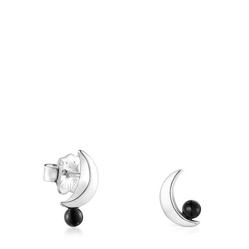 Tous Perfume Silver Magic Nature moon Earrings with onyx