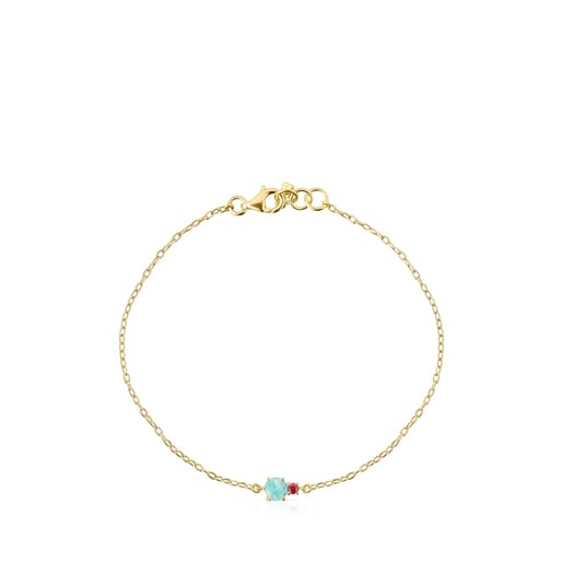 Relojes Tous Mini Ivette Bracelet in Gold Amazonite with and Ruby