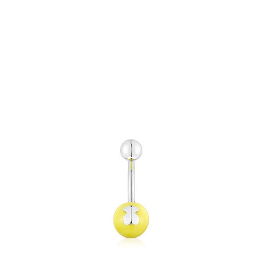 Steel and yellow Murano glass Navel piercing Icon Glass | 