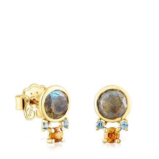 Tous gemstones Earrings Virtual Garden and Gold labradorite with
