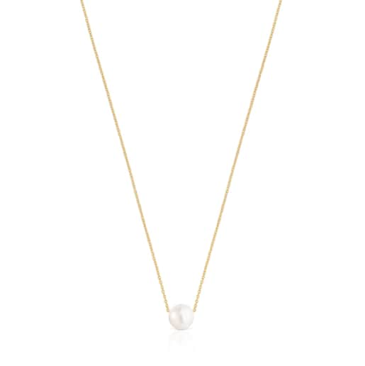 Tous Pulseras Silver Vermeil Gloss Necklace with Pearl