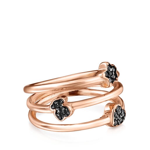 Anillos Tous TOUS Motif Ring in with Rose Silver Spinels Vermeil