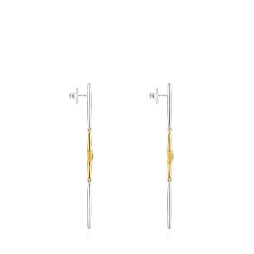 Tous Perfume Long silver and vermeil Earrings Lure