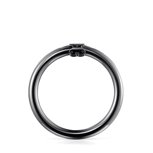 Tous Large Dark Silver Hold Ring