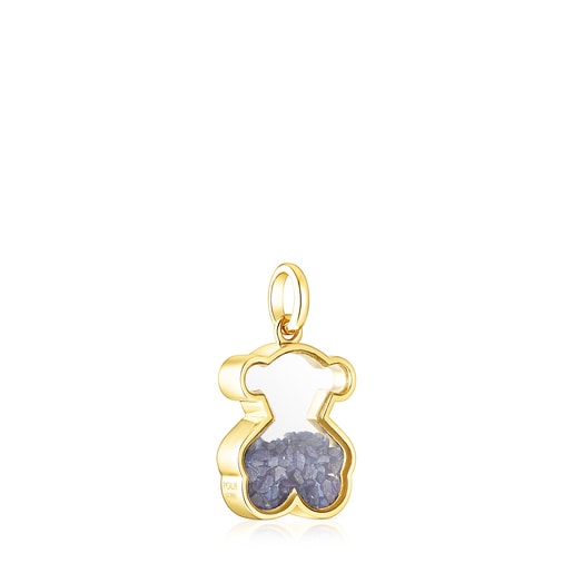 Tous Pulseras Gold Areia Pendant with blue sapphire