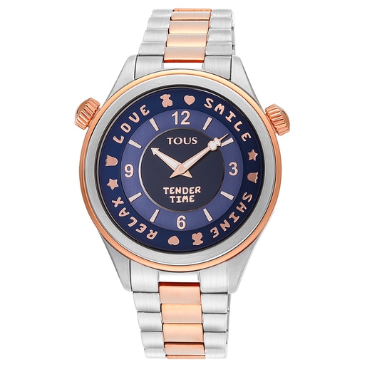 Pendientes Tous Mujer Stainless steel Tender Time Watch dial with blue