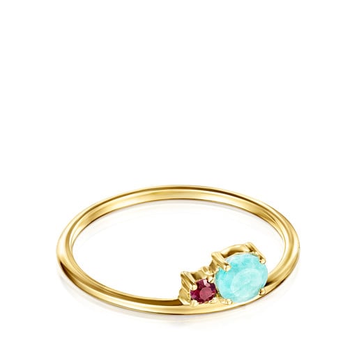 Relojes Tous TOUS Mini Ivette Ring in Gold and Ruby with Amazonite