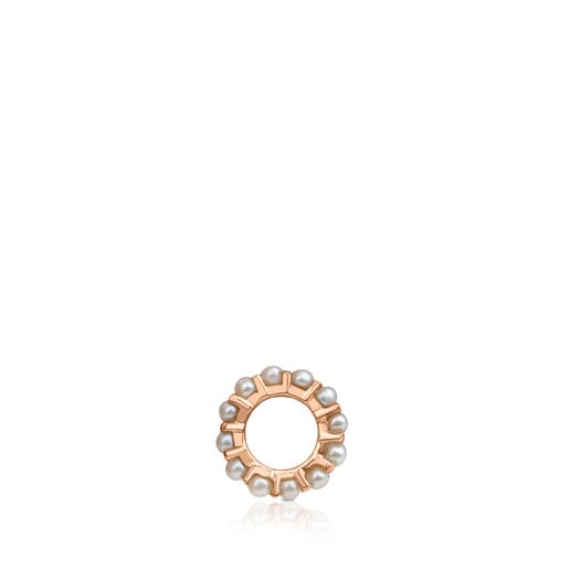 Tous with Small Rose Pendant Vermeil Silver Shield Pearls