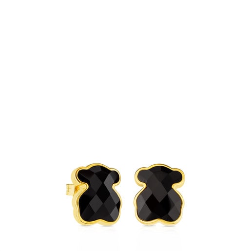Tous TOUS with Silver Color faceted Vermeil onyx Earrings