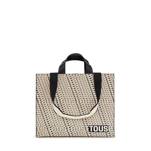 Large beige and black Amaya Shopping bag TOUS Vera | 