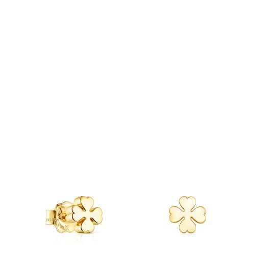 Gold TOUS Good Vibes clover Earrings | 