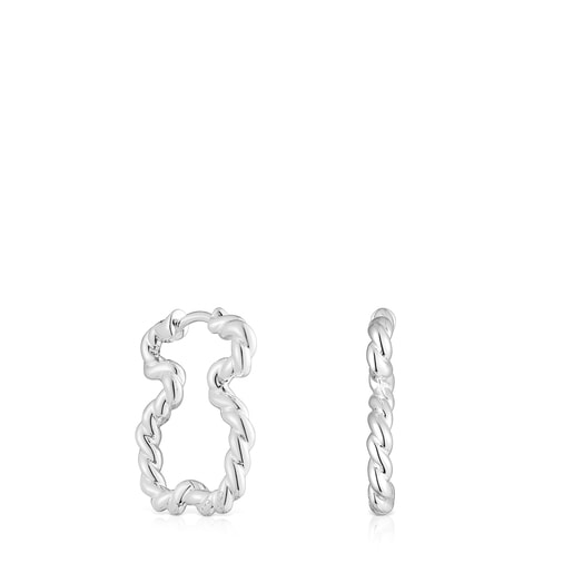 Tous silhouette bear Earrings with Twisted