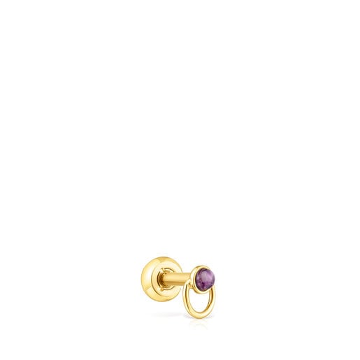 Tous Perfume Gold-colored IP steel and amethyst Plump Piercing