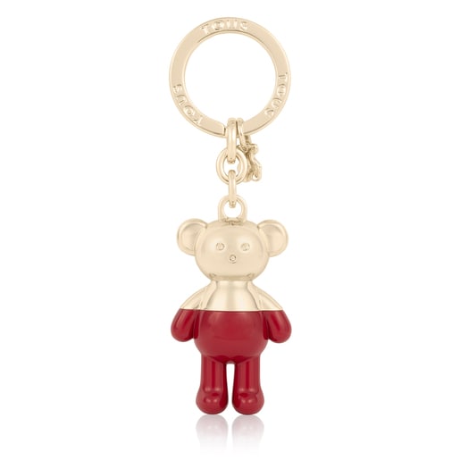 Tous Key and Teddy red-colored Bear ring Gold-