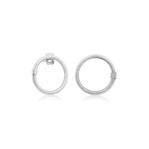Large Silver Hold Earrings | 