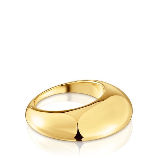 Anillos Tous Smooth ring with 18kt silver gold over Dybe plating