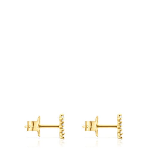 Tous Perfume Gold Strip earrings with Les diamonds Classiques