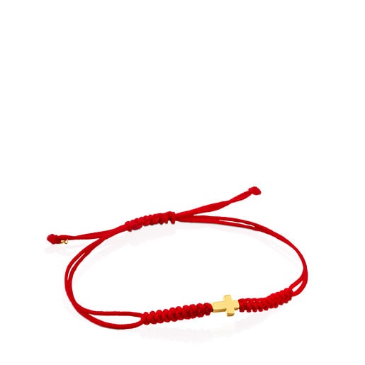 Relojes Tous Red Cord Gold Bracelet XXS Sweet Dolls and cross