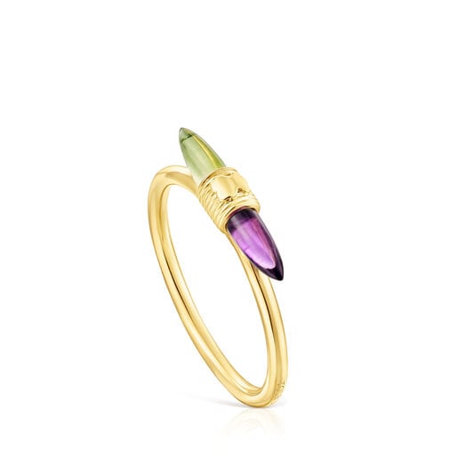 Tous gemstones with Lure Ring Gold