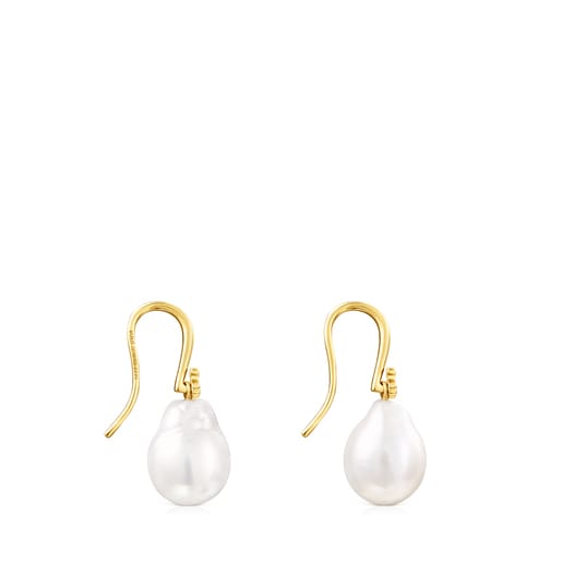 Tous Perfume Silver Vermeil Gloss droplet Earrings with Pearl