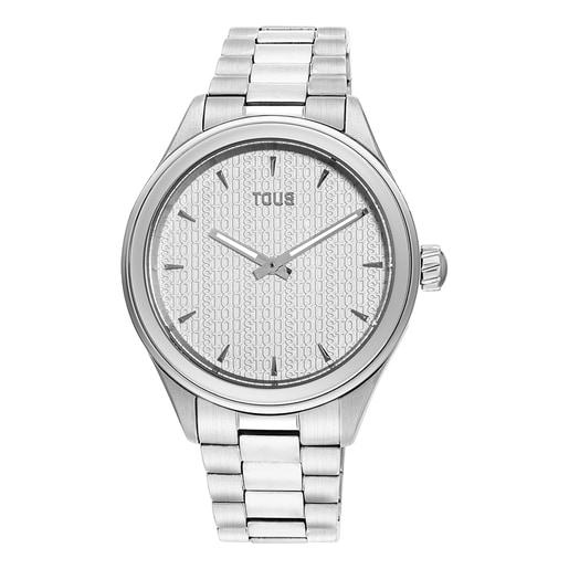 Tous Analogue steel with watch T-Logo wristband