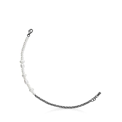 Tous Perfume Dark silver Virtual Garden Bracelet cultured pearls with
