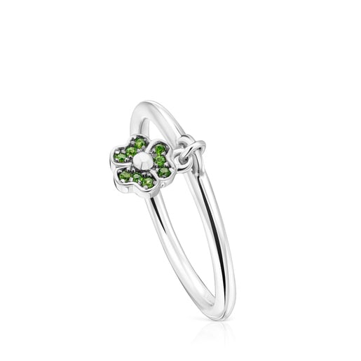 Silver TOUS New Motif Ring with chrome diopside flower | 
