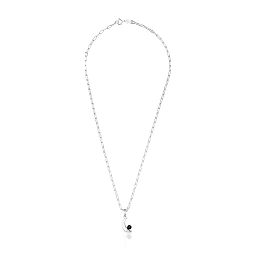 Bolsas Tous Silver Magic Nature moon Necklace with onyx
