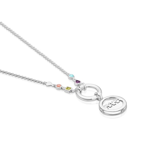 Tous TOUS with Silver Gemstones Necklace Mama medallion