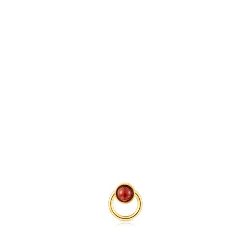 Tous Piercing IP steel and Gold-colored Plump carnelian