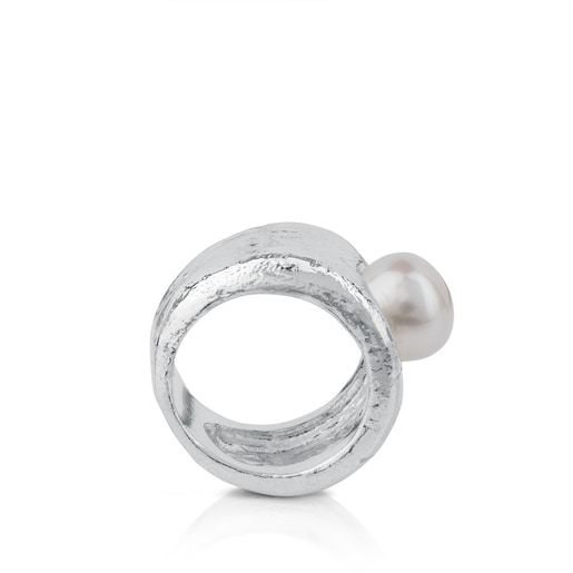 Anillos Tous Silver Duna Ring with Pearl