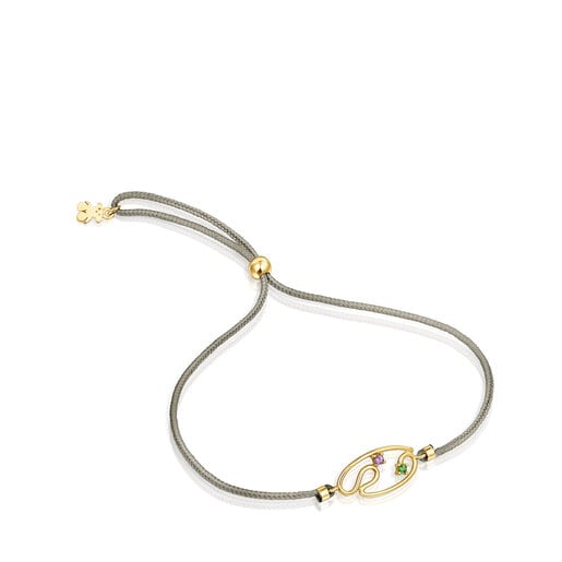 Tous with Tsuri Nylon bracelet Gold gemstones