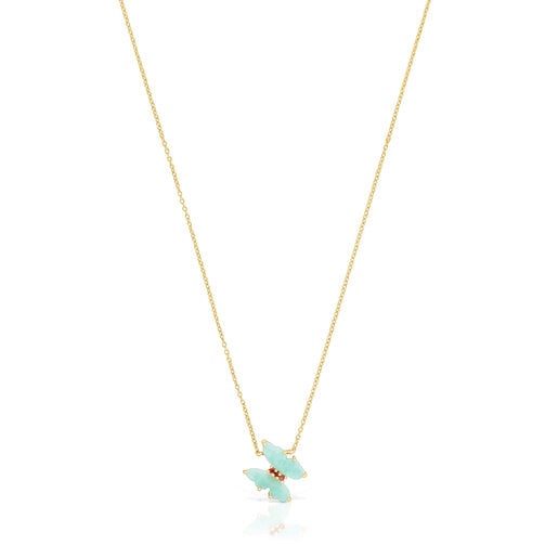 Gold with Amazonite and Ruby Vita Necklace