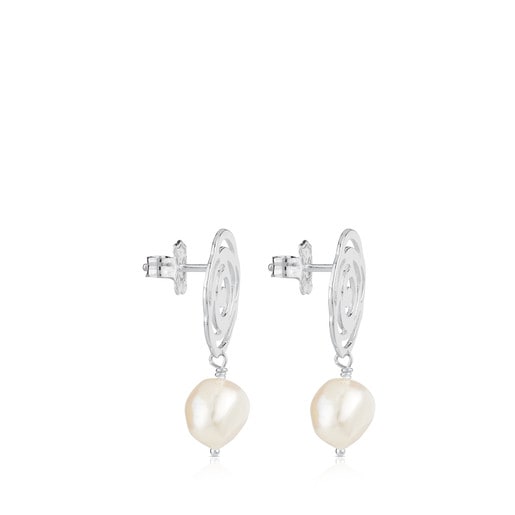 Tous Perfume Silver TOUS Rosa with pearls d'Abril Earrings