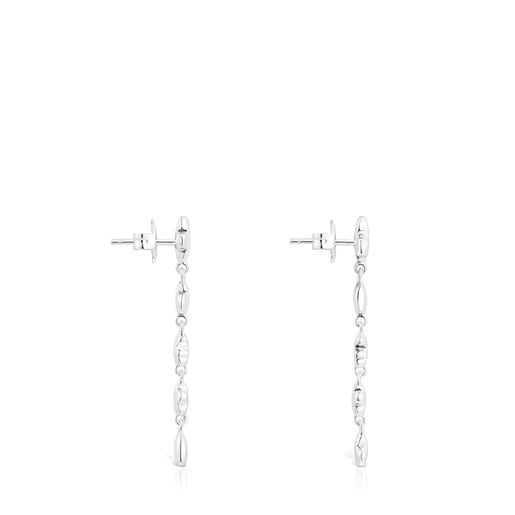 Tous Perfume Large silver Bold Motif Earrings with motifs