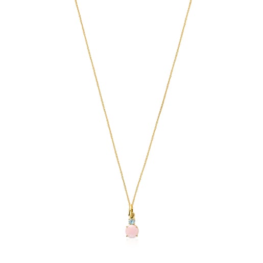 Tous Pulseras Mini Ivette Necklace in Topaz Opal and Gold with