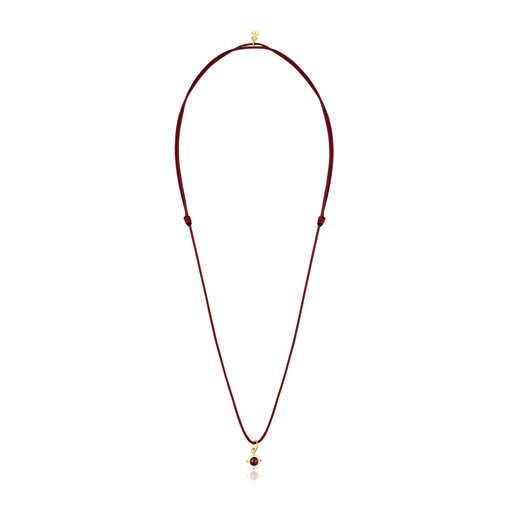 Tous Pulseras Magic Nature Necklace with ruby cord and garnet-colored
