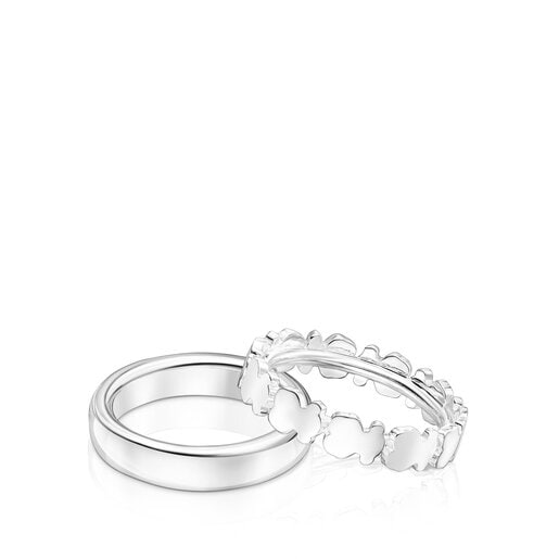 Anillos Tous Set of Silver Straight Rings