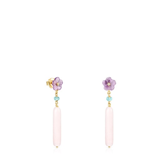 Tous Short earrings Gold with Gemstones in Vita