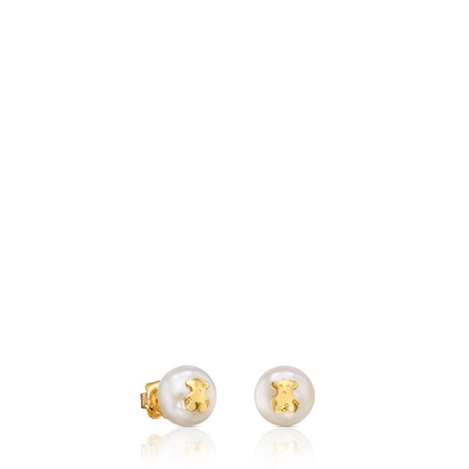 Tous Earrings Pearls with TOUS motif Bear Gold